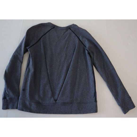 Lululemon Women's Sz L Blue Heather Just Pleat It Crew Neck Pullover Sweatshirt - Picture 4 of 11